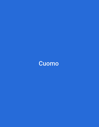 A media file displays the word "Cuomo" centered on a solid royal blue background. The text is white and appears to be in a sans-serif font, positioned roughly in the middle of the frame. There are no other visual elements present in the image, such as people, objects, or scenery. The background is uniformly colored, offering no clues about the time of day, weather, or location. The context provided, "Sunkani, Nigeria," does not directly relate to the visual content of the image, as there are no discernible Nigerian elements or geographical markers. The activity, if any, is limited to the presentation of text. The notable details are the stark contrast between the white text and the blue background, and the singular focus on the word "Cuomo."