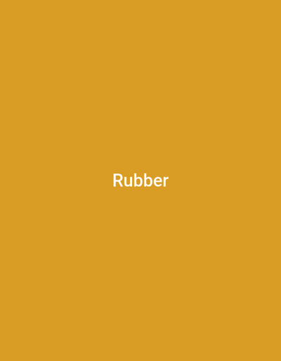 The image is a plain, golden-yellow background with the word "Rubber" written in white, centered text. There is no discernible location in Numan, Nigeria, or any other environmental or contextual details.