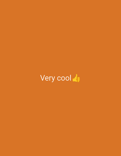 The image is a solid orange background with white text that reads "Very cool" and a yellow thumbs-up emoji. There is no discernible location in the city of Askiz, Russia, or any other environmental or human elements.