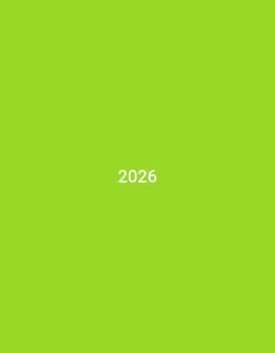 The image is a plain, vibrant green background with the white text "2026" centered horizontally and vertically. There are no other objects, people, or environmental details present. The location in the city of Küçükçekmece, Turkey, is not discernible from the image.