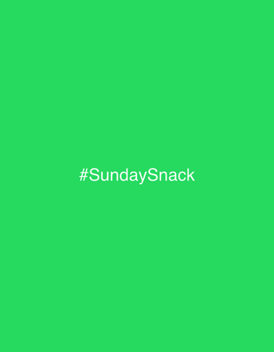 The image is a plain, bright green background with the text "#SundaySnack" in white, centered horizontally and located towards the bottom of the frame. There is no indication of Kamysh, Russia, or any other specific location. The image is a static graphic with no people, subjects, objects, actions, or interactions.