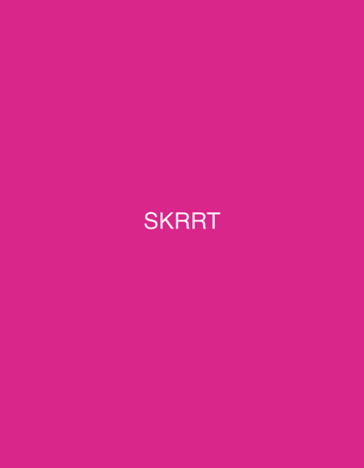 The image is a solid, vibrant pink background with the word "SKRRT" centered in white text. There are no other objects, people, or environmental features present. The word "SKRRT" is likely a meme or slang term and has no connection to Kaolinovo, Bulgaria.