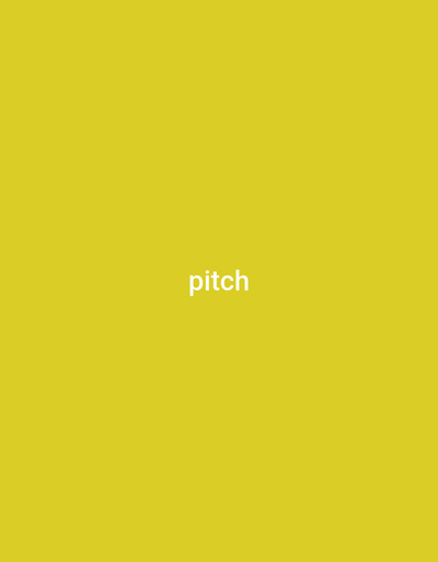 The image is a plain yellow background with the word "pitch" written in white text in the center. There are no people, objects, or environmental details visible in the image. Therefore, it is not possible to provide any information about the location in the city of Numan, Nigeria, or any other details about the scene.