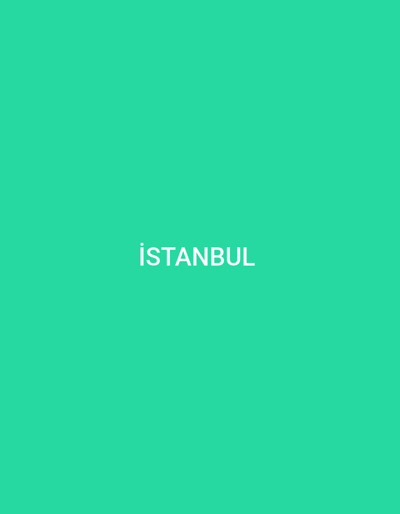 A white text that reads "ISTANBUL" is centered on a bright green background.