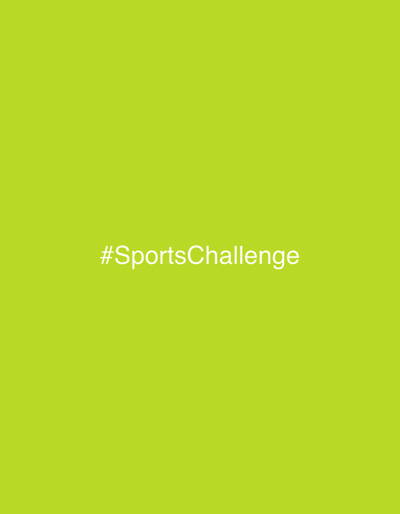 The image is a plain, light green background with the white text "#SportsChallenge" centered in the middle. There is no discernible location in the city of Municipal Unit of Anaktorio, Greece. The image is a graphic design element.