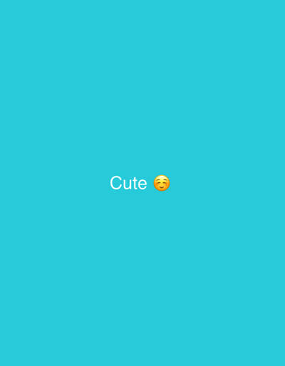 The image is a digital graphic with a plain, vibrant teal background. Centered horizontally and vertically in the image is the word "Cute" in white text, accompanied by a smiling emoji with closed eyes, also in white. The emoji is positioned to the right of the word. There is no visible connection to the city of Jalingo, Nigeria, as the image is purely text and an emoji on a solid color background.