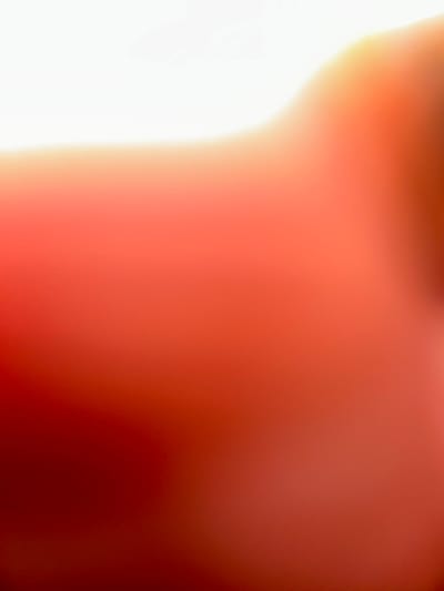 The image is a heavily blurred, out-of-focus view of what appears to be a human hand or finger. The color ranges from white and orange on the left to red and brown on the right. The lack of discernible details prevents any accurate identification of the location in Sheffield or any specific objects, people, or actions.