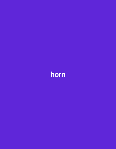The image shows the word "horn" in white text, centered on a solid purple background. There is no discernible location in Numan, Nigeria, or any other visual information to describe.
