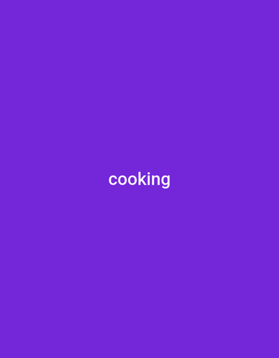 The image is a solid purple background with the word "cooking" written in white text in the center. There are no people, objects, or environmental details visible in the image.