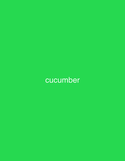 The image is a flat, vibrant green background with the word "cucumber" written in white text in the center. There is no discernible location in the city of Lukhovitsy, Russia, or any people, subjects, objects, or actions depicted in the image. The scene is entirely abstract, consisting only of a colored background and text.