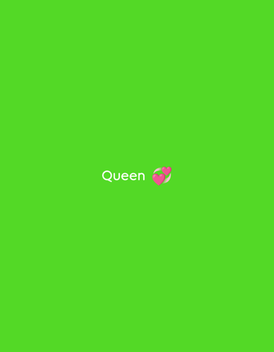 The image shows the word "Queen" in white text with two pink heart emojis next to it, centered on a solid bright green background. There are no discernible features of the city of Krasnousolskij, Russia in this image.