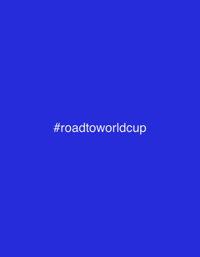The image shows a solid blue background with the text "#roadtoworldcup" in white text centered in the middle of the image. There is no information in the image about the city of Miami Gardens, United States of America, or any people, subjects, objects, actions, or interactions.