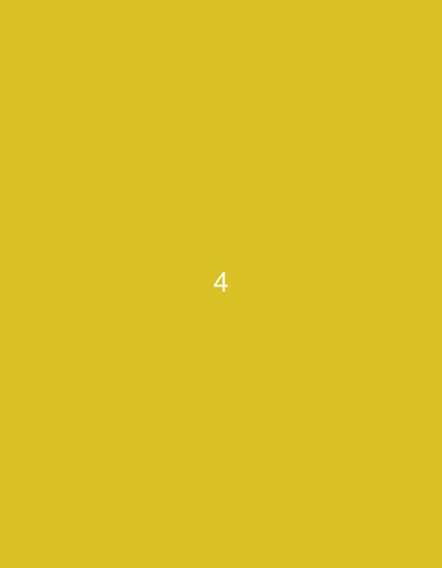 The image shows a plain yellow background with the number "4" in white text centered horizontally and located in the upper half of the frame. There is no visible context or information about the location in Турынскі сельскі Савет, Belarus.