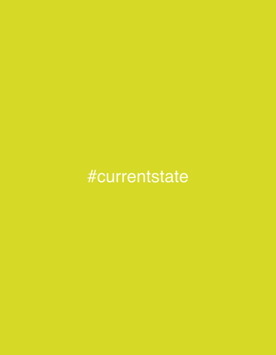 The image displays a solid, uniform yellow background. Centered horizontally and slightly below the vertical midline, white text reads "#currentstate" in a sans-serif typeface. No people, subjects, objects, actions, interactions, or environmental features are depicted. There is no visual information within the image to suggest a specific location, including the city of Zürs, Austria.