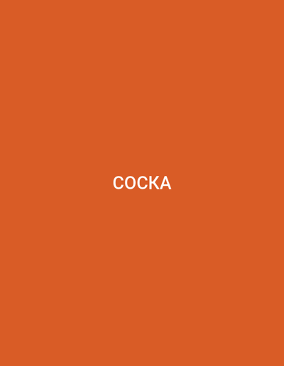 The media file is a solid orange background with the word "COCKA" written in white, centered text. There are no people, objects, or scenes depicted in the image. The text appears to be a label or title. The lack of any other visual information prevents further detail about the activity, time of day, weather, or location. The only identifiable element is the text "COCKA".