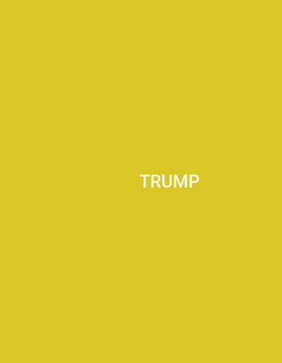 The image is a solid yellow background with the word "TRUMP" written in white, sans-serif text in the center. There is no discernible location in Sambir, Ukraine, nor are there any people, objects, or actions depicted.