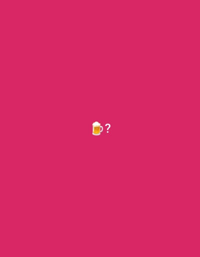 The image displays a uniform, solid magenta background. Centrally positioned on this background is a small graphic element depicting a golden-yellow beer mug filled with white, frothy foam, immediately followed to its right by a white question mark. No individuals, specific actions, or environmental details other than the monochromatic background are present. This scene is located in the city of Boldino, Russia.