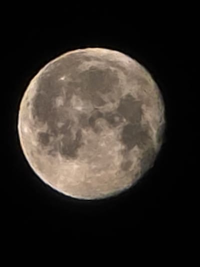 The image is a close-up shot of the full moon against a black, starless sky. The moon's surface is visible with various craters and maria, creating a textured, uneven appearance. The lighting suggests it is illuminated from the side, casting subtle shadows that highlight the lunar topography. The image does not depict any urban environments or the city of Worms, Germany.