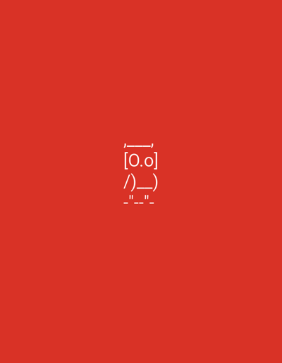 The image displays ASCII art of a face, centered on a plain red background. The art consists of the following characters: `¯` `¯` above `[o.o]` and then `/\_/\` below that, with `-"-"-` beneath. There is no discernible location in Lyubimets, Bulgaria, or any other real-world setting.