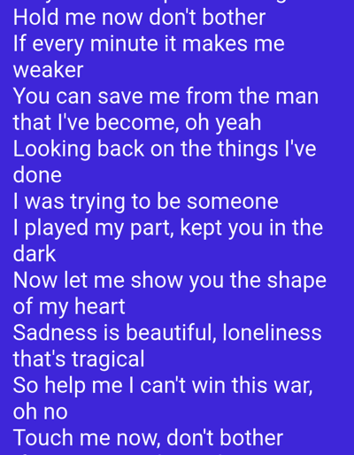 The image contains text on a blue background. The text appears to be lyrics from a song. There is no information about the city of Duman, Indonesia, in the image.