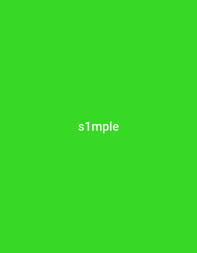 A bright green background fills the entire image. In the center of the frame, the word "simple" is displayed in white text. The letter "i" is replaced by the number "1". There is no discernible location within the city of Kiblych, Ukraine, visible in this image.