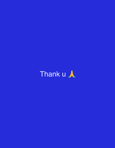 The image features the text "Thank u" in white, centered vertically and horizontally on a solid blue background. Following the letter "u" is an emoji of two hands pressed together in a gesture of prayer or gratitude. The background is a consistent shade of blue, without any other visual elements. The overall composition is simple and straightforward.