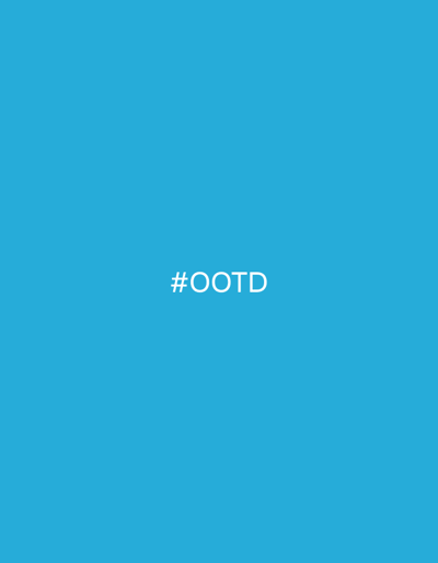 A bright blue background occupies the entirety of the frame. Centered within the blue expanse is the text "#OOTD" in a clean, white sans-serif font. There are no discernible objects, people, or environmental features present in the image, nor is there any contextual information that would suggest a location in Октябрьский Снт, Russia. The image is purely graphic and text-based.