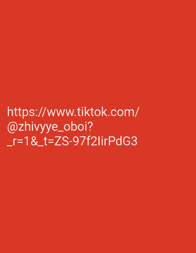 The image displays text on a red background. The text is white and reads: "https://www.tiktok.com/@zhivye_oboi?_r=1&_t=ZS-97f2lirPdG3". There is no information in the image to determine its location in Berdsk municipality, Russia.