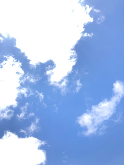 The image shows a view of the sky with scattered clouds. The sky is predominantly blue, with varying shades of blue depending on the cloud cover. The clouds are white and appear to be of different sizes and formations. It is impossible to determine the location in the city of Bassetlaw, United Kingdom.