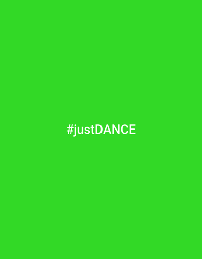 The image is a solid bright green background with the text "#justDANCE" in white lettering centered horizontally and vertically within the frame. There are no people, objects, or scenes depicted. The text is the only element of note. The background appears to be a digital image or graphic, as opposed to a photograph of a real-world scene. The context provided mentions "Падгорʼеўскі сельскі Савет, Belarus," but this information does not have any visual connection to the image itself.