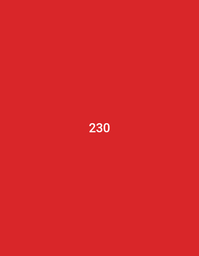 The image is a solid red color with the number "230" in white text centered in the middle of the image. There are no people, subjects, objects, actions, interactions, or environment details visible in the image. The coordinates provided, (-6.901, 112.464), correspond to a location in the city of Kecamatan Panceng, Indonesia, but no information about that location is visible in the image.