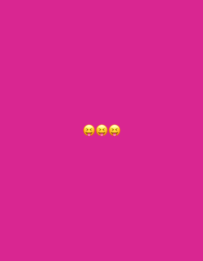 The image displays a minimalist graphic design featuring three identical yellow emoji faces centered on a solid fuchsia background. Each emoji depicts a "zany face" with X-shaped eyes and a tongue playfully sticking out, conveying a sense of silliness, playfulness, or extreme humor. There are no other subjects, objects, or discernible activities taking place within the image. The background is a uniform, vibrant shade of pink, offering a striking contrast to the bright yellow emojis. There is no visible text, and the image does not contain any specific time of day, weather conditions, or internal location cues. This media file is associated with Aytos, Bulgaria.