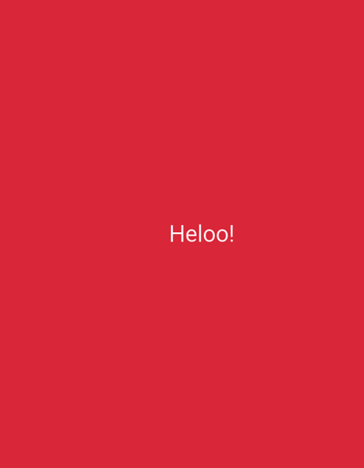 The image is a solid red background with the word "Heloo!" in white text centered horizontally and positioned in the lower half of the frame. There is no discernible location in the city of Radzymin, Poland, or any people, subjects, objects, or actions depicted.