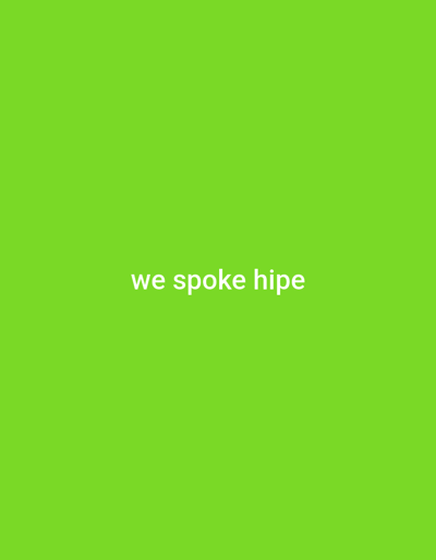 The image is a solid, vibrant green background. White text is centered on the background and reads "we spoke hipe". There are no people, objects, actions, interactions, or any discernible environmental features. The location of Yandev, Nigeria is not relevant to the content of this image.