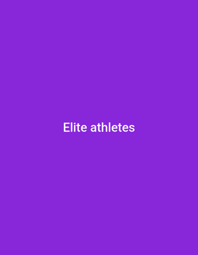 The image is a solid purple background with the white text "Elite athletes" centered horizontally and in the lower half of the frame. There are no people, objects, or any discernible environmental details present in the image. The location in Tundun Wada West, Nigeria, is not represented in the visual content.