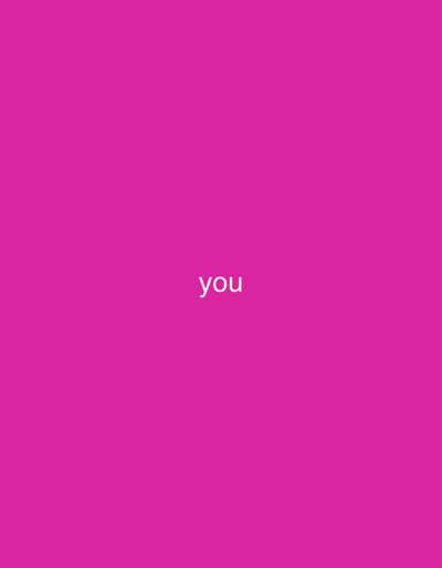 The image is a plain pink background with the word "you" centered in white text. There is no city or location information present in the image.