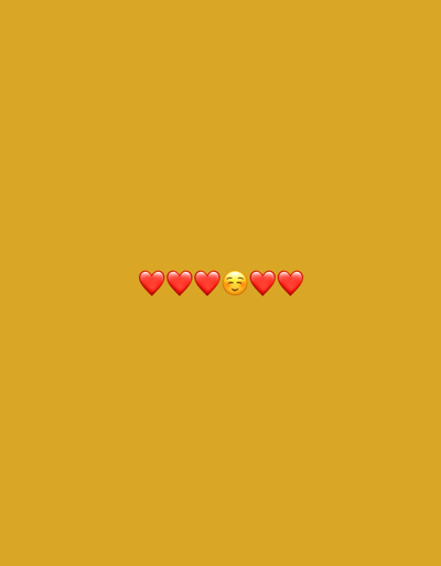 The image displays a yellow background with a row of emojis centered horizontally. The row consists of five red hearts interspersed with a smiling face emoji. Specifically, there are three red hearts on the left, followed by the smiling face emoji, and then two more red hearts on the right. The emojis are positioned in the lower portion of the frame. There are no people, specific landmarks, or contextual elements that would associate this image with the city of Коробицыно, Russia.
