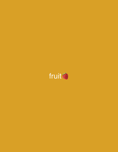 A simple image on a mustard-colored background features the word "fruit" in white text, positioned to the left of a single strawberry. The strawberry appears small, red, and visually isolated. No specific details or context indicate a location in Lommedalen, Norway.