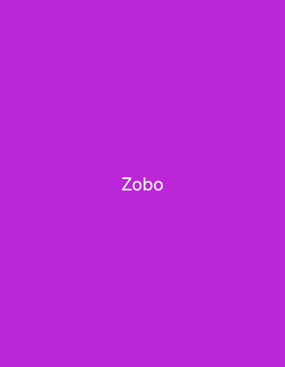 This media file is a still image with a solid purple background. The word "Zobo" is displayed in white, sans-serif text in the center of the image. There are no people, objects, or scene details visible. The activity or event is simply the display of text. No time of day, weather, location cues, or emotions are discernible from the image. The only visible text is "Zobo". The provided location context of Senti, Nigeria, does not provide any visual cues within the image itself.
