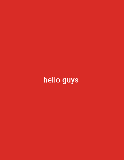 The image displays a solid red background. Centered horizontally and vertically on this background is the white text "hello guys" in a sans-serif typeface. No discernible people, physical subjects, objects beyond the text, actions, interactions, or environmental details are present. The content of the image does not provide any visual information to determine a specific location within the city of Kagan, Uzbekistan.