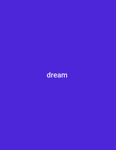 The image is a screen capture of a digital display. Centered on a vibrant purple background is the word "dream" written in white text. There are no people, objects, or environmental details visible. The location in Middlesbrough, United Kingdom is not discernible from the provided image.