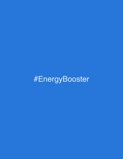 The image displays a uniform, solid blue background. Centered horizontally on this background, the white text "#EnergyBooster" is present. No people, subjects, objects, actions, interactions, or discernible environmental features are depicted within the image. The visual content provides no information regarding the city of Awjaw, Nigeria.