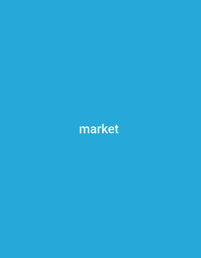 The media file is a static image with a solid, bright blue background. In the center of the image, the word "market" is displayed in white, sans-serif text. The text is horizontally centered and positioned slightly above the vertical center of the image. There are no people, objects, or scene elements depicted; the image is purely text on a colored background. No information about the time of day, weather, or specific location cues is provided. The overall impression is minimalist and direct, focusing solely on the word "market." No other visual information or context is present.