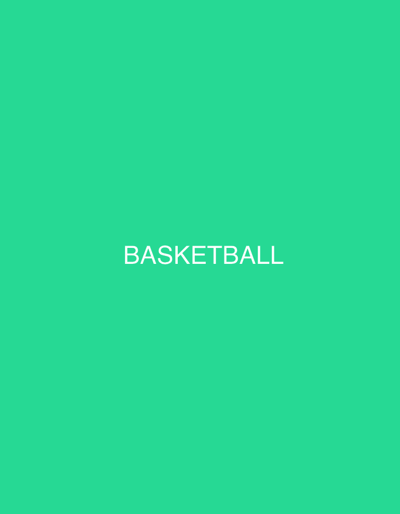 The image shows the word "BASKETBALL" in white, sans-serif font centered on a bright teal background. The text is clearly legible and occupies the middle portion of the image. There are no people, objects, actions, or interactions depicted in the image, and no environmental details are visible. Therefore, no information regarding the location in the city of Zanzi, Nigeria, can be provided.