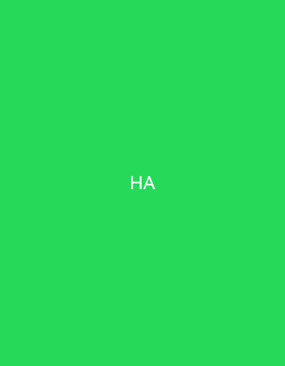 The image is a solid bright green background with the white text "HA" centered on it. There are no people, objects, or discernible environmental details present in the image. The location in the city of Rodniki, Russia, is not identifiable from the provided visual information.