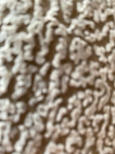 The image is a close-up, out-of-focus shot of a textured surface, possibly a carpet or fabric, with a brown and off-white color scheme. The texture appears to be raised and somewhat irregular, creating a pattern of light and dark areas. There are no people, objects, actions, interactions, or environmental details visible. The image's lack of focus and specific detail makes it impossible to determine a location within Александровка, Russia, or any other context.