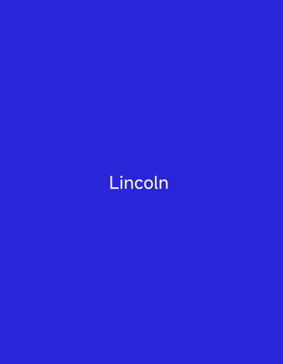 The image is a digital rendering of the word "Lincoln" centered on a solid royal blue background. There are no people, objects, or environmental elements present in the image, other than the text itself. The location of Mallam Boyi, Nigeria is irrelevant to this image.