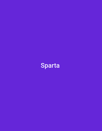 The image is a solid purple background with the word "Sparta" written in white text in the center. The location in the city of Andijan City, Uzbekistan is not visible in this image.