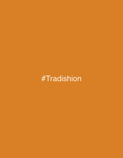 The image is a solid orange background with the hashtag "#Tradishion" in white text centered in the frame. There is no depiction of the city of Kalimantsi, Bulgaria, or any other discernible location, people, objects, actions, or interactions.