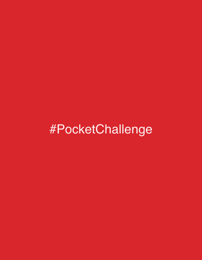 The image is a simple red background with white text that reads "#PocketChallenge" in the center. There are no people, objects, actions, interactions, or environmental details to describe in the city of Slobozia, Moldova, as the image itself contains no such elements.